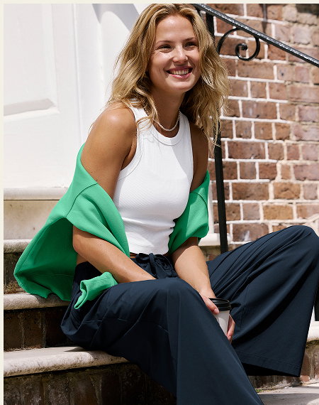 On Repeat Rib High Neck Cropped Tank