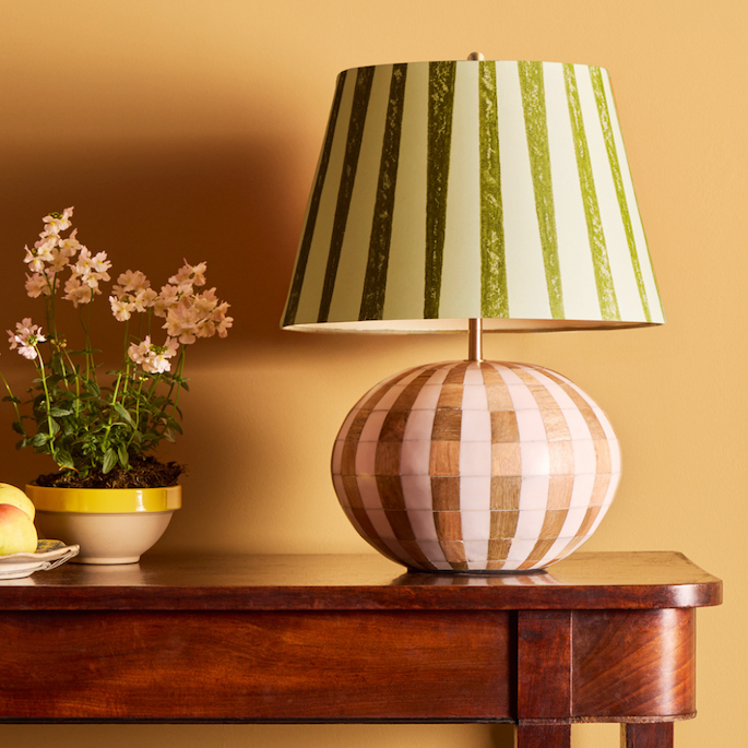 cedella table lamp in natural and white stripes