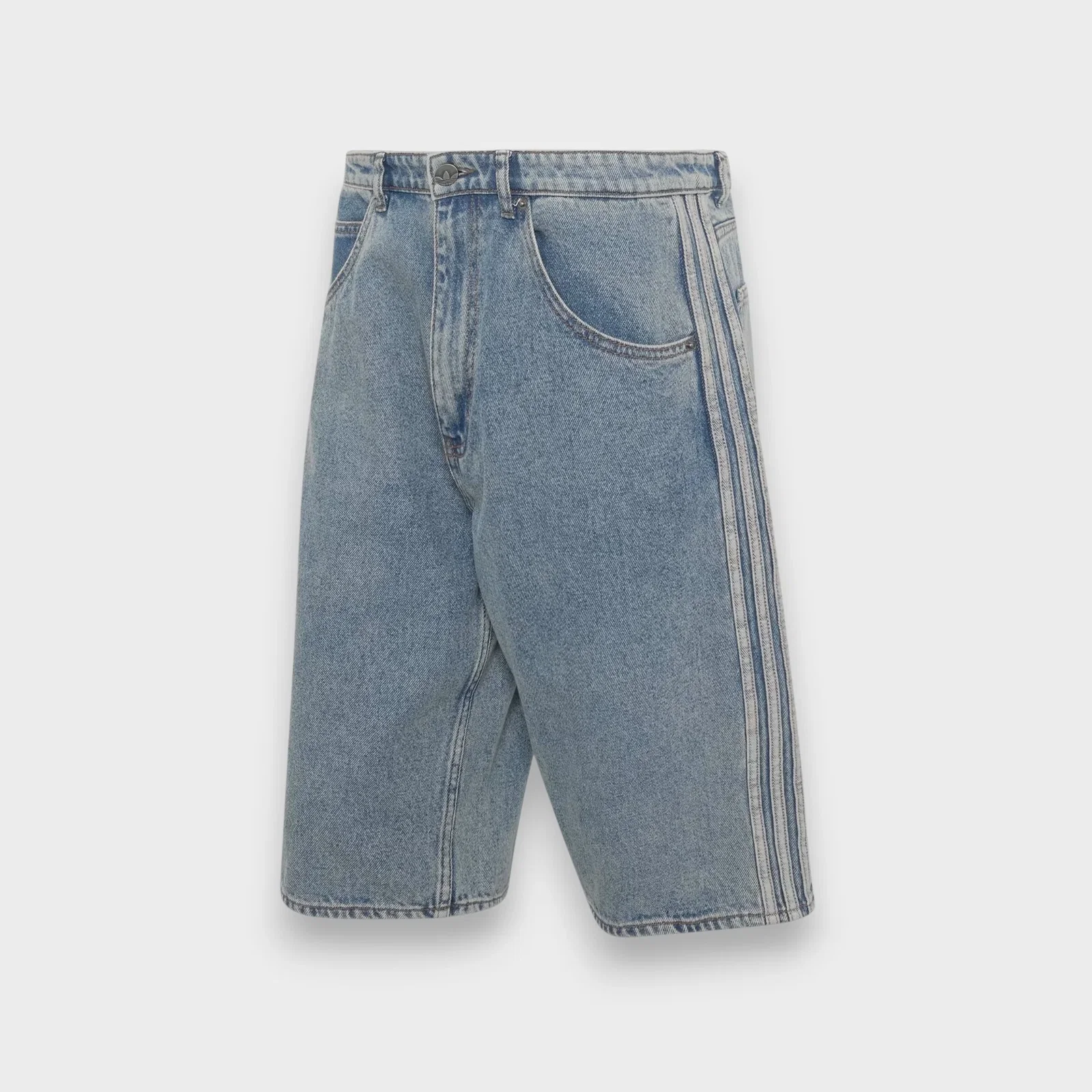 Image of Adidas Firebird Denim Shorts I Worn Blue Denim