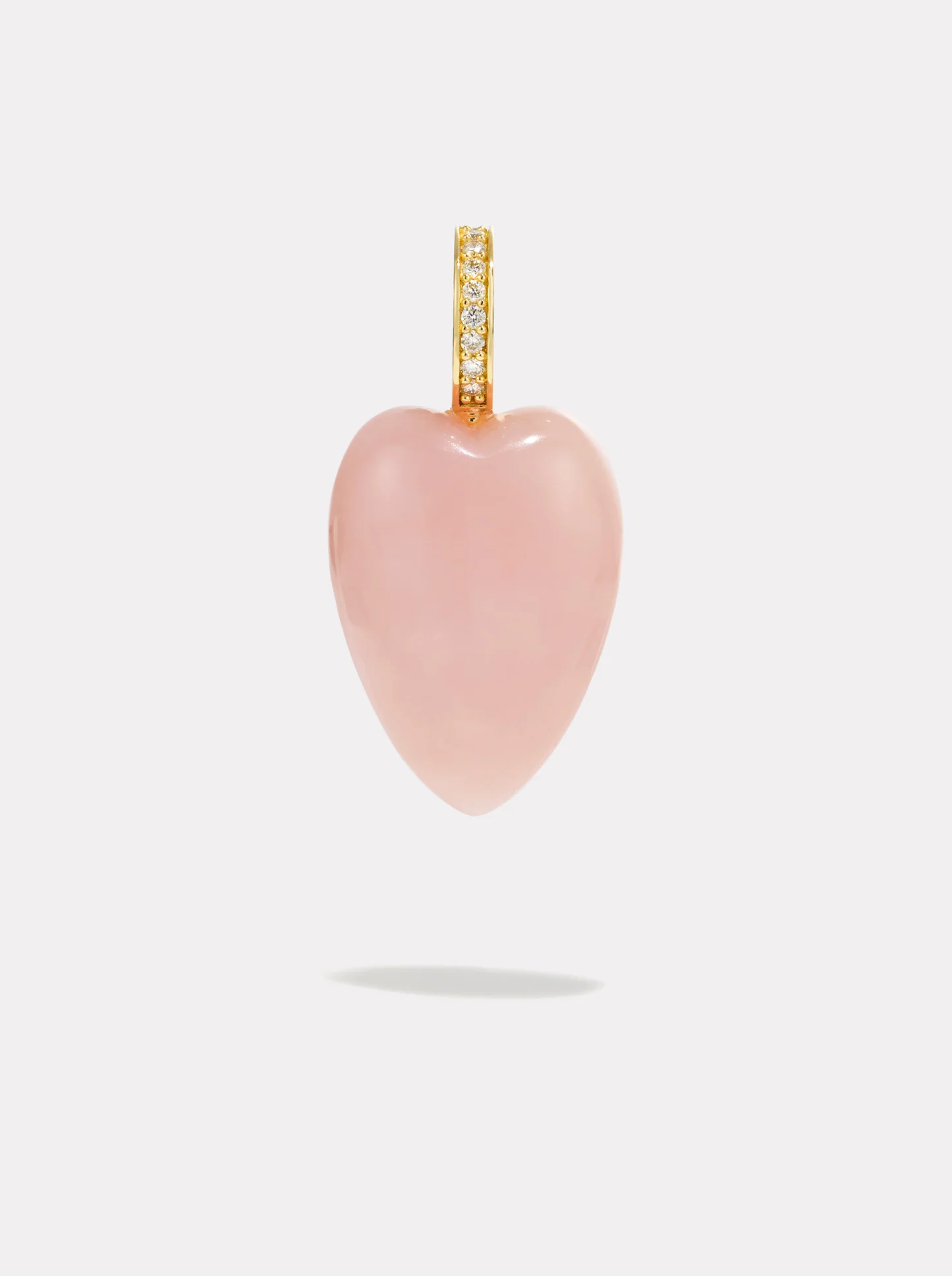 Image of Heartstone Diamond Pendant | Pink Opal