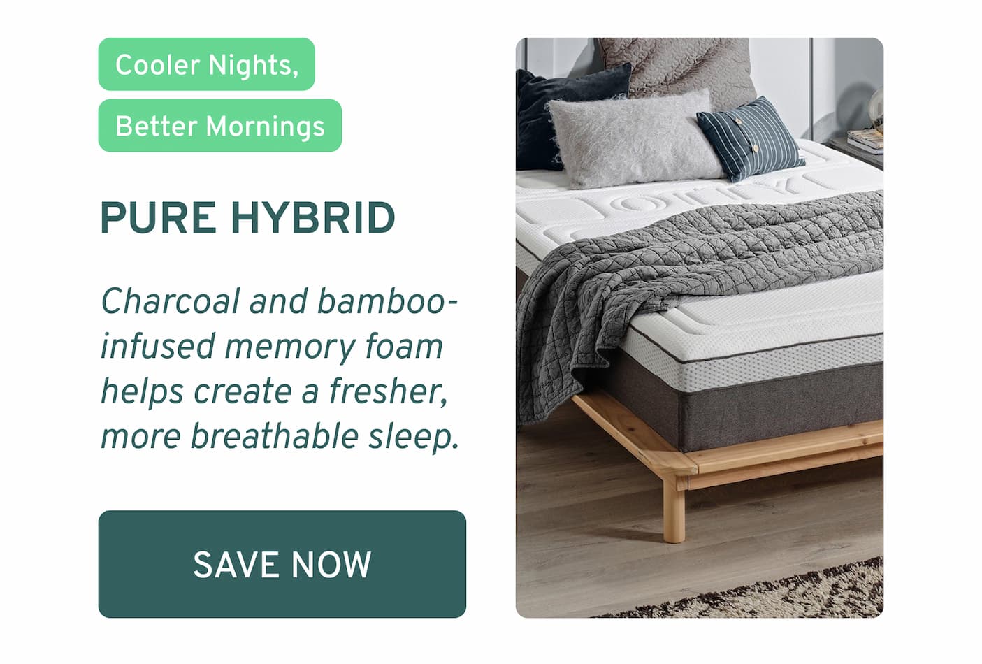OTTY Pure Hybrid Bamboo Mattress with Charcoal