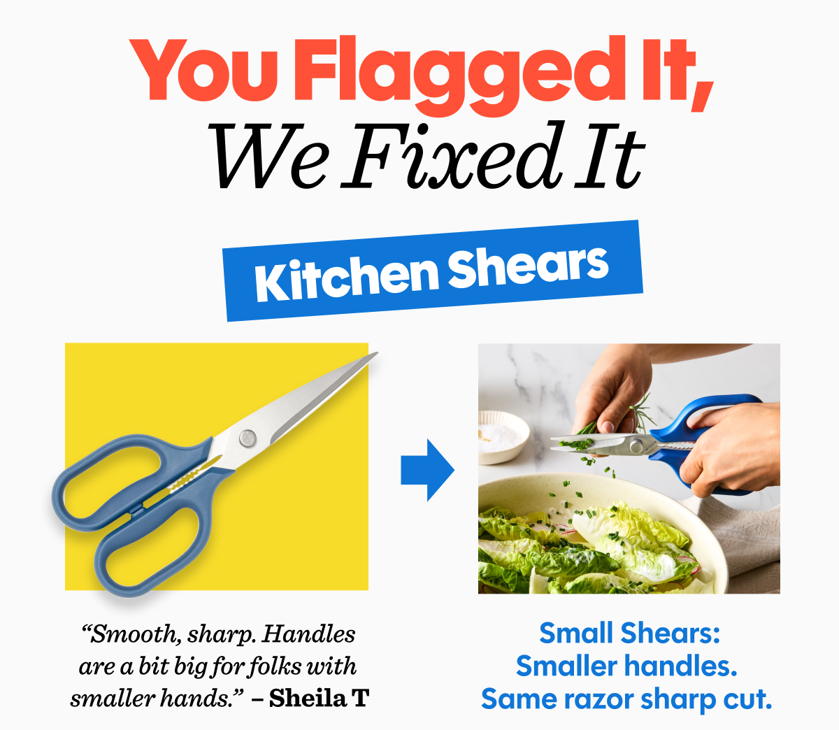 You flagged it, we fixed it | Kitchen shears