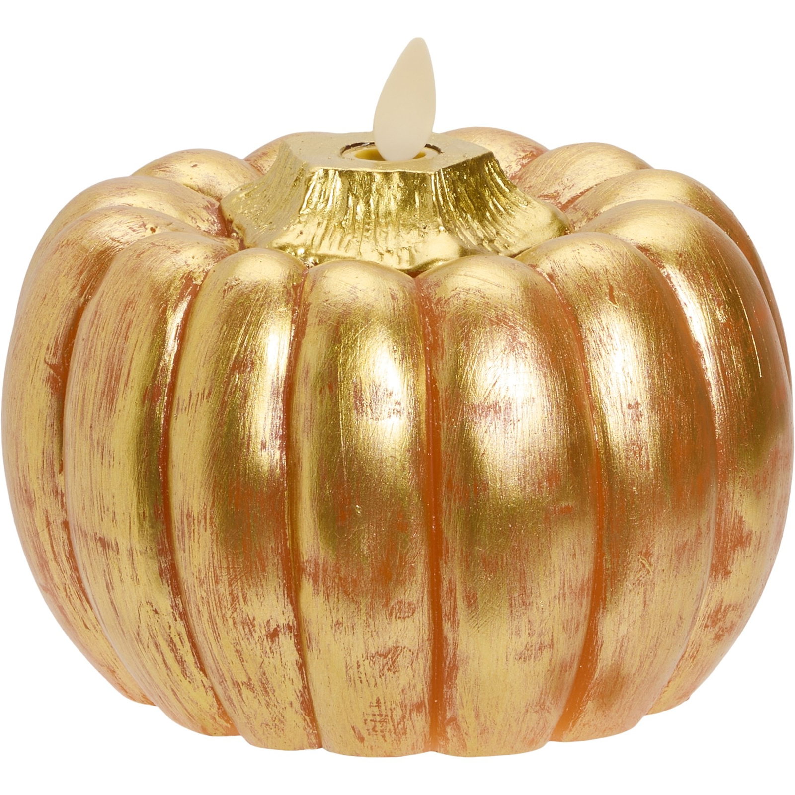 Luminara Smooth and Metalic Flameless Pumpkin Candle | Autumn Maple