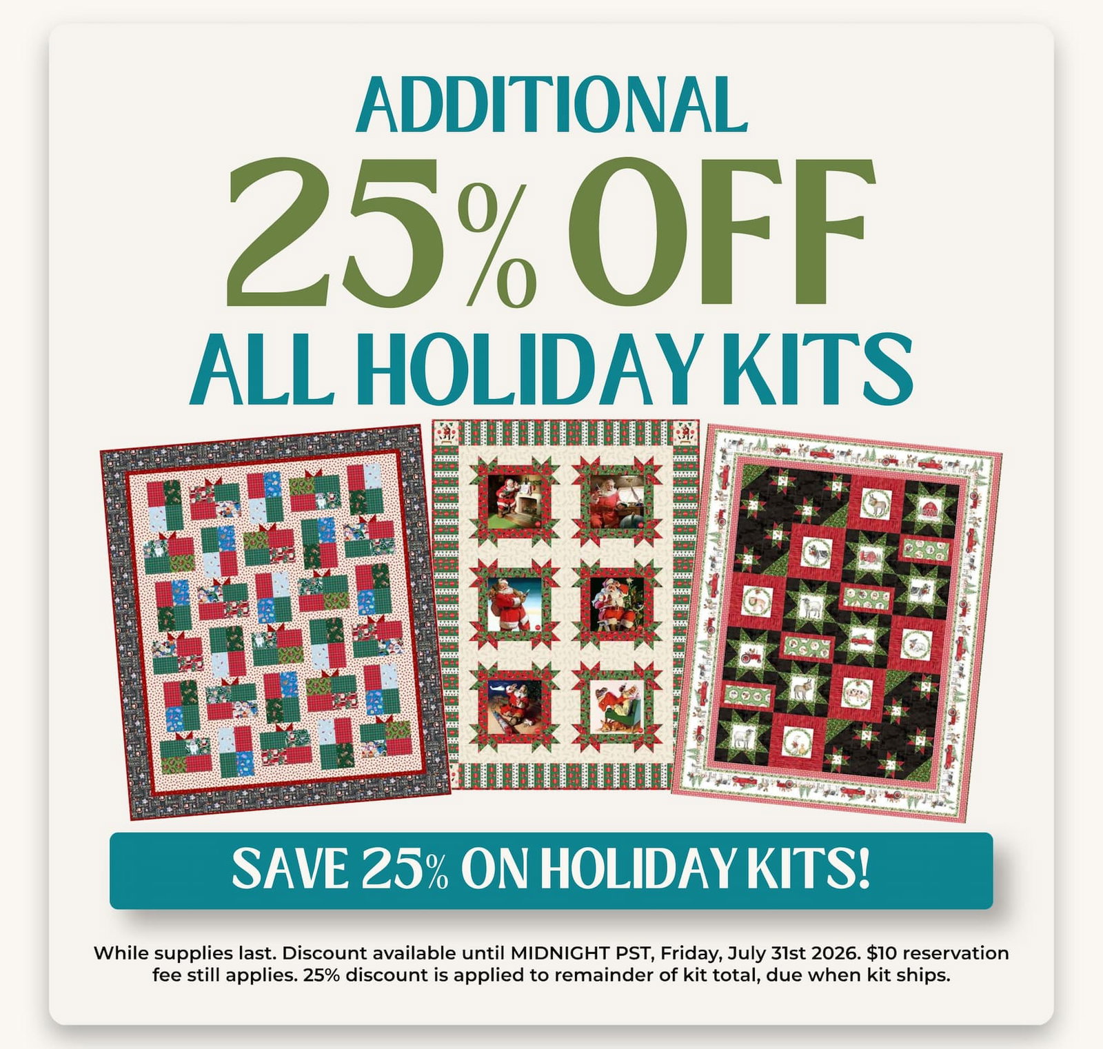 25% off all Holiday Kits