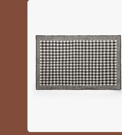 Black White Gingham Doormat