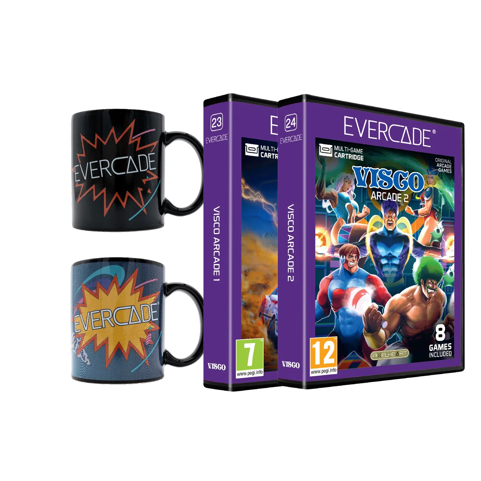 Image of Evercade Bundle: Visco Arcade 1 + Visco Arcade 2 + Retro POP Mug