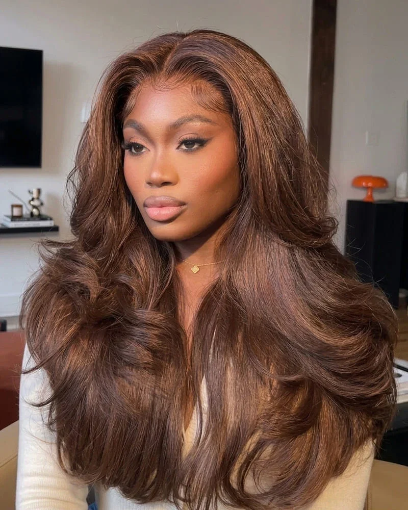 Arabella 13x6 Three-Go™ Chocolate Brown Glueless Wig Body Wave With Drawstring 100% Human Hair Wig