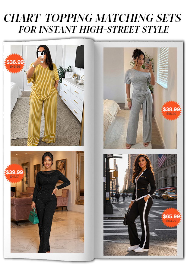 Chart-topping matching sets for instant high-street style