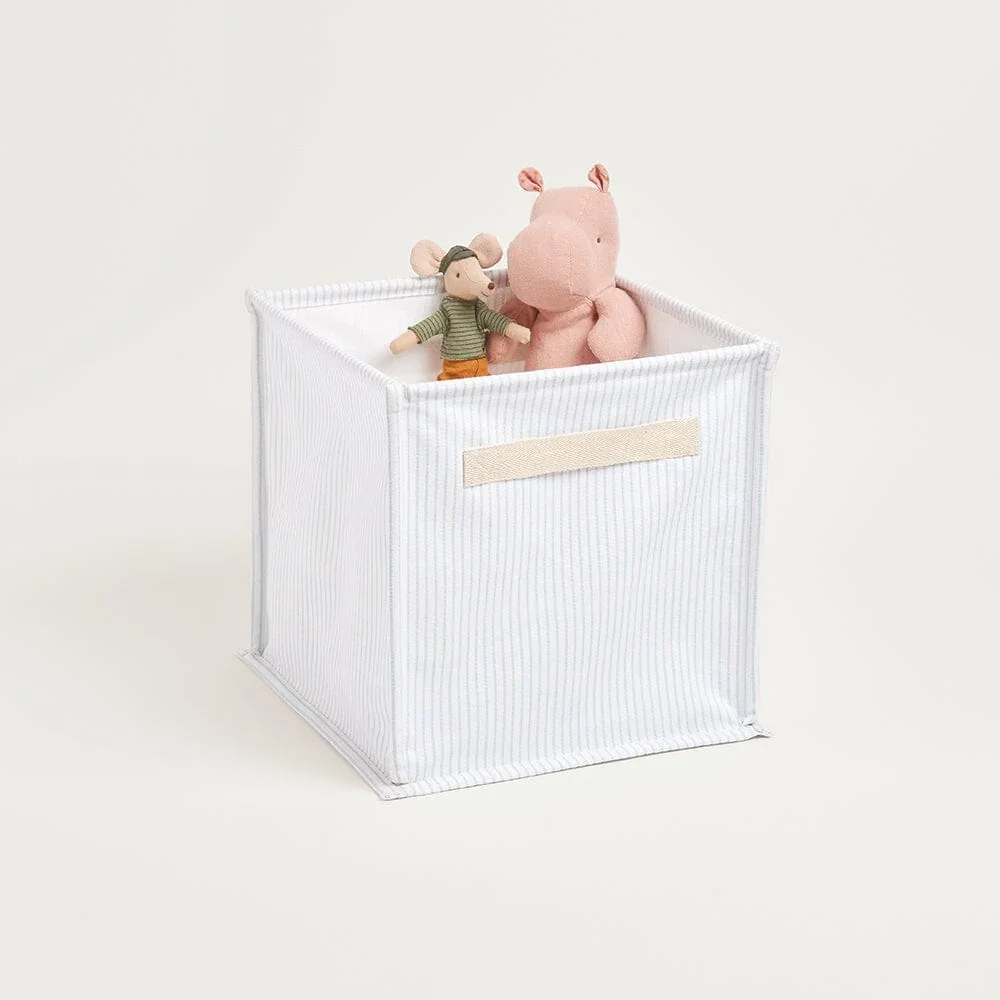 Image of Canvas Storage Cube, Blue Stripe