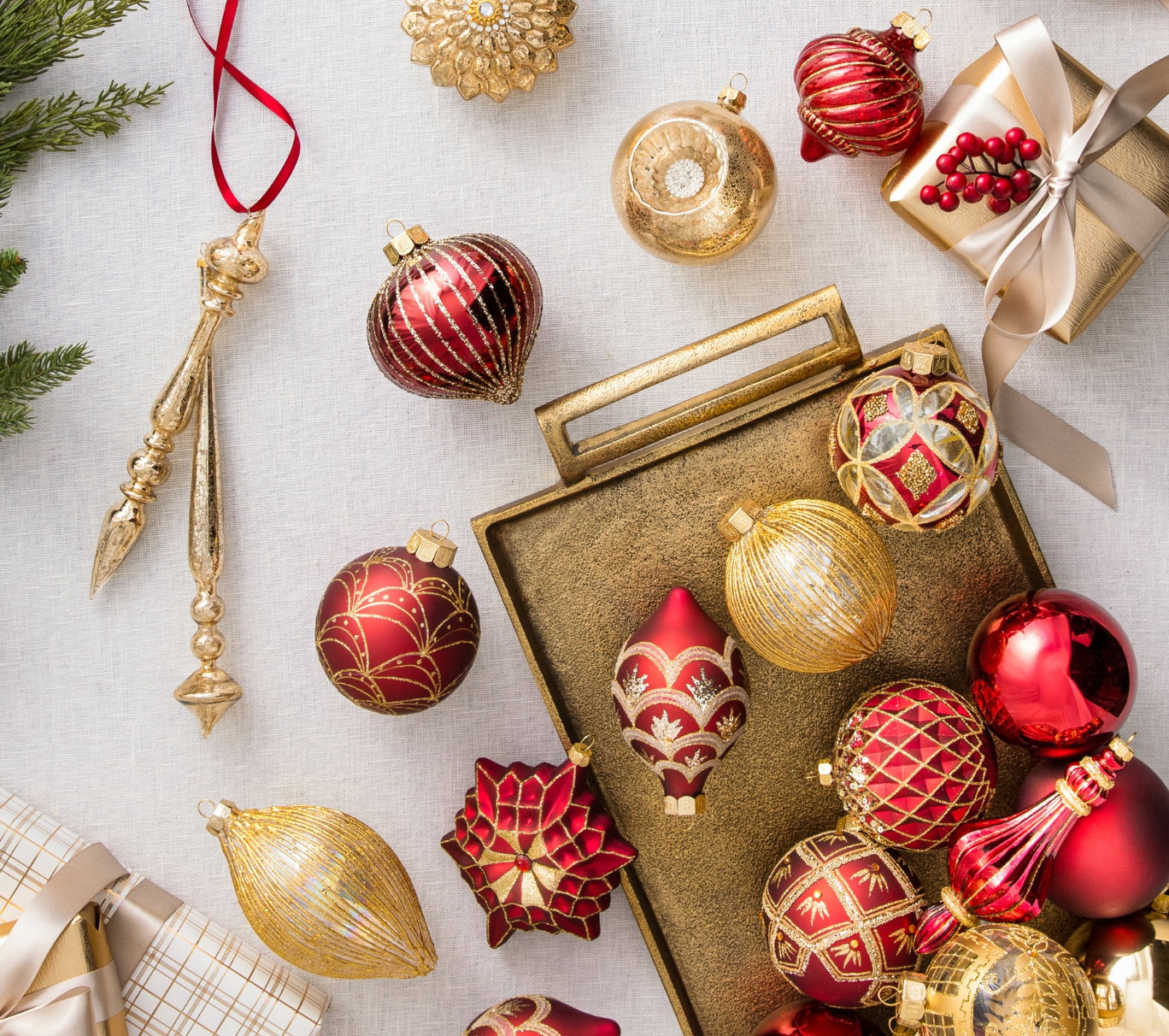 Brilliant Bourdeaux Ornament Set
