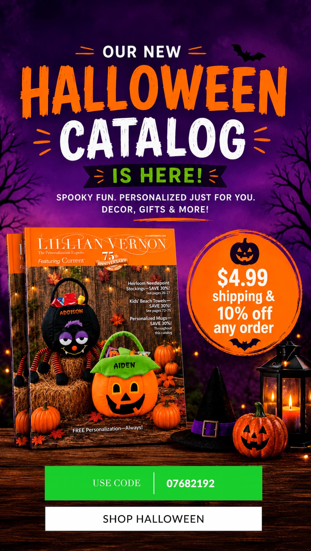 $4.99 shipping + 10% off any order