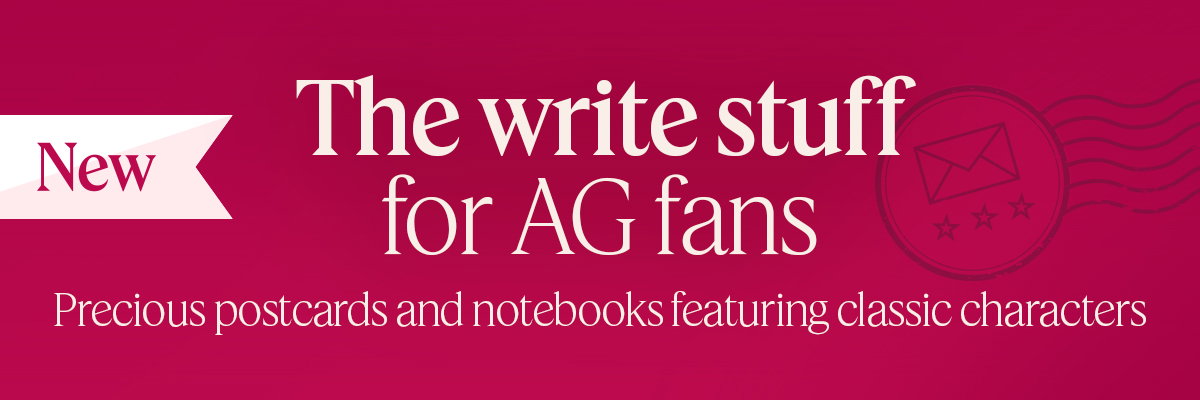 The write stuff for AG fans. Precious postcards and notebooks featuring classic characters