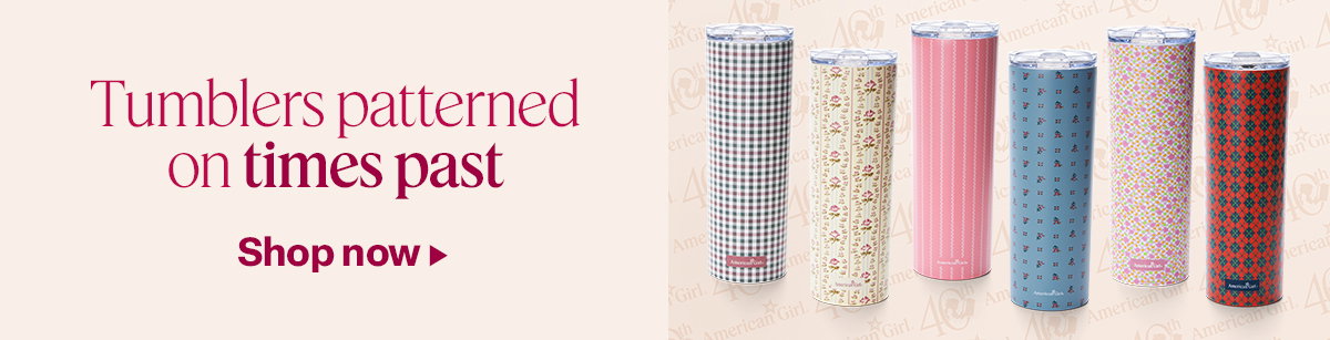 Tumblers patterned on times past. Shop Now