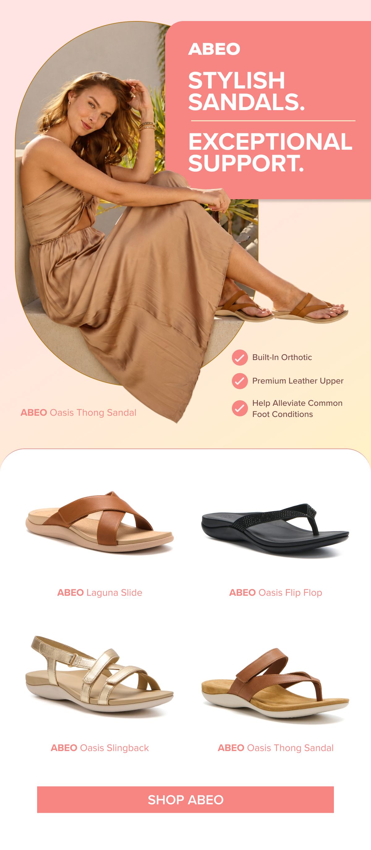 Stylish Sandals. Exceptional Support from ABEO