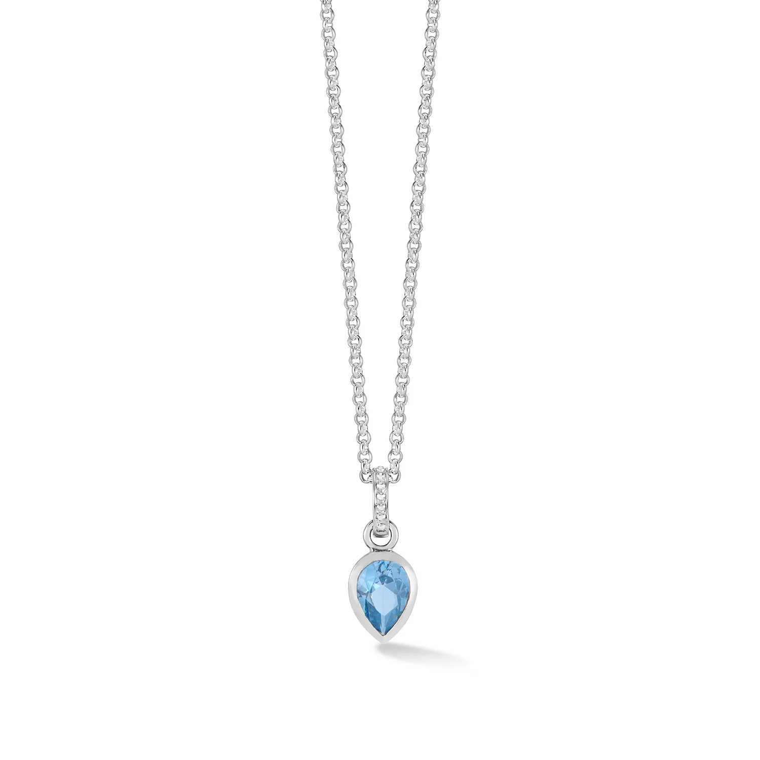 Image of Blue Topaz Peardrop Necklace