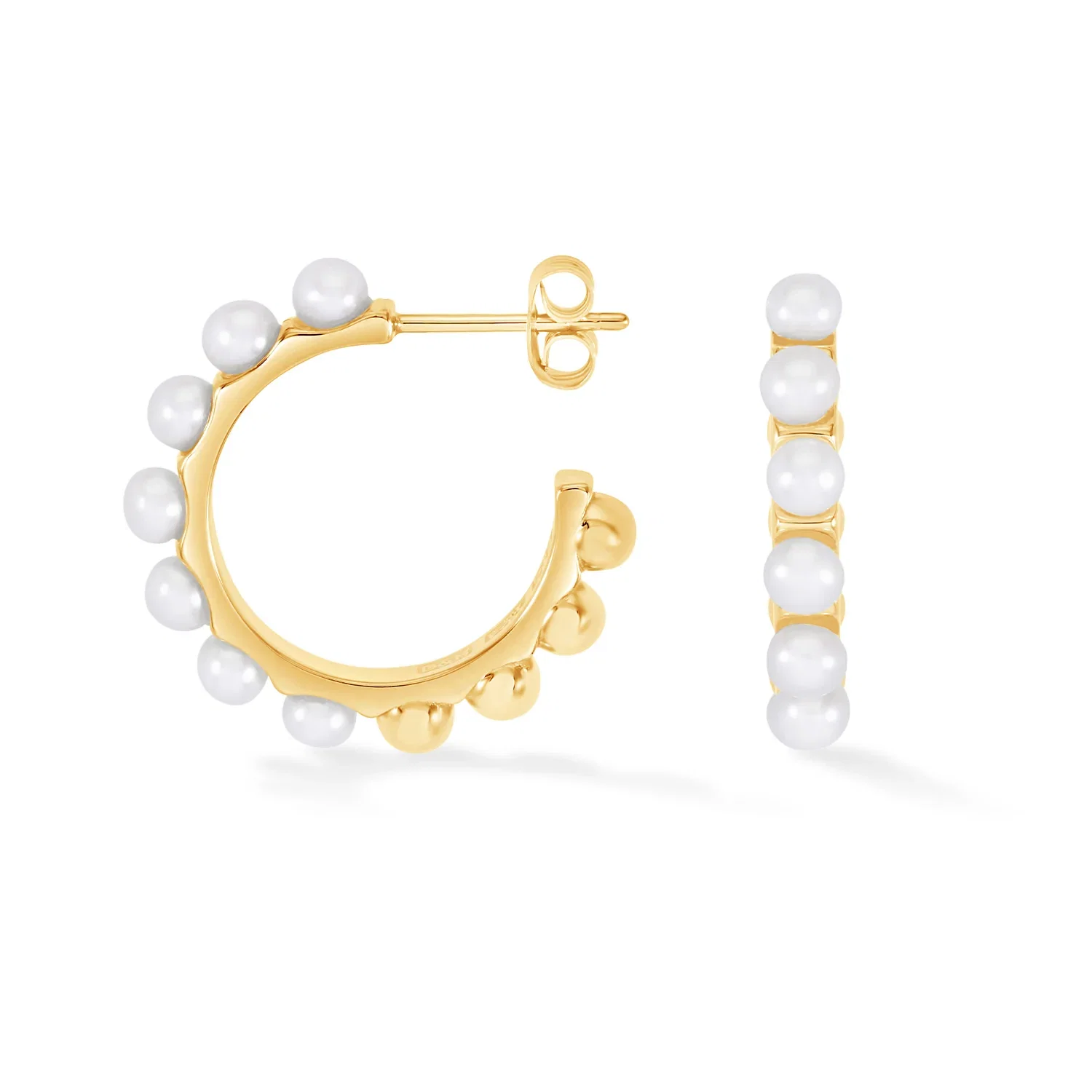 Image of Large White Luna Pearl™ Hoops