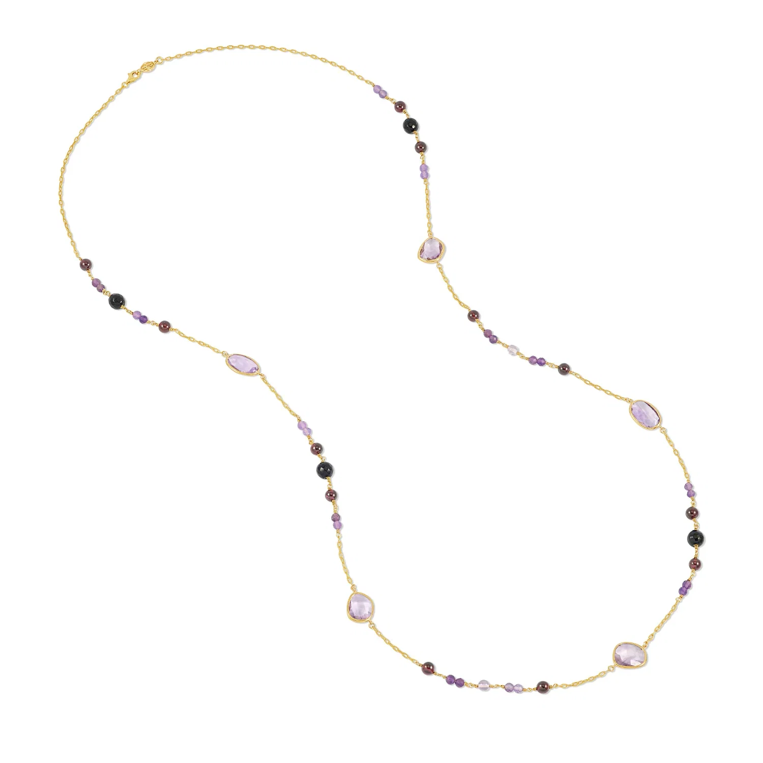 Image of Amethyst, Garnet & Onyx Array Necklace