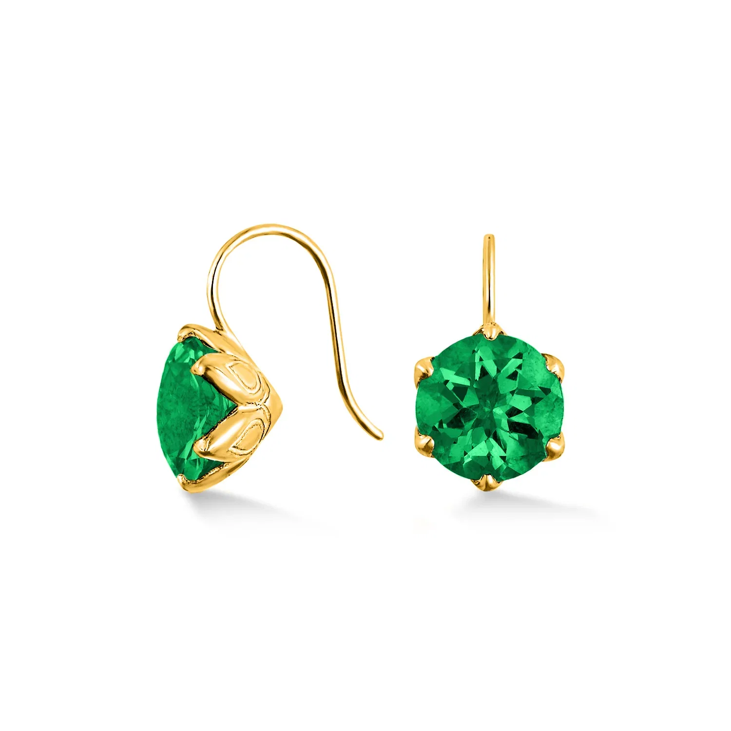 Image of 8mm Green Garnet Lotus Earrings