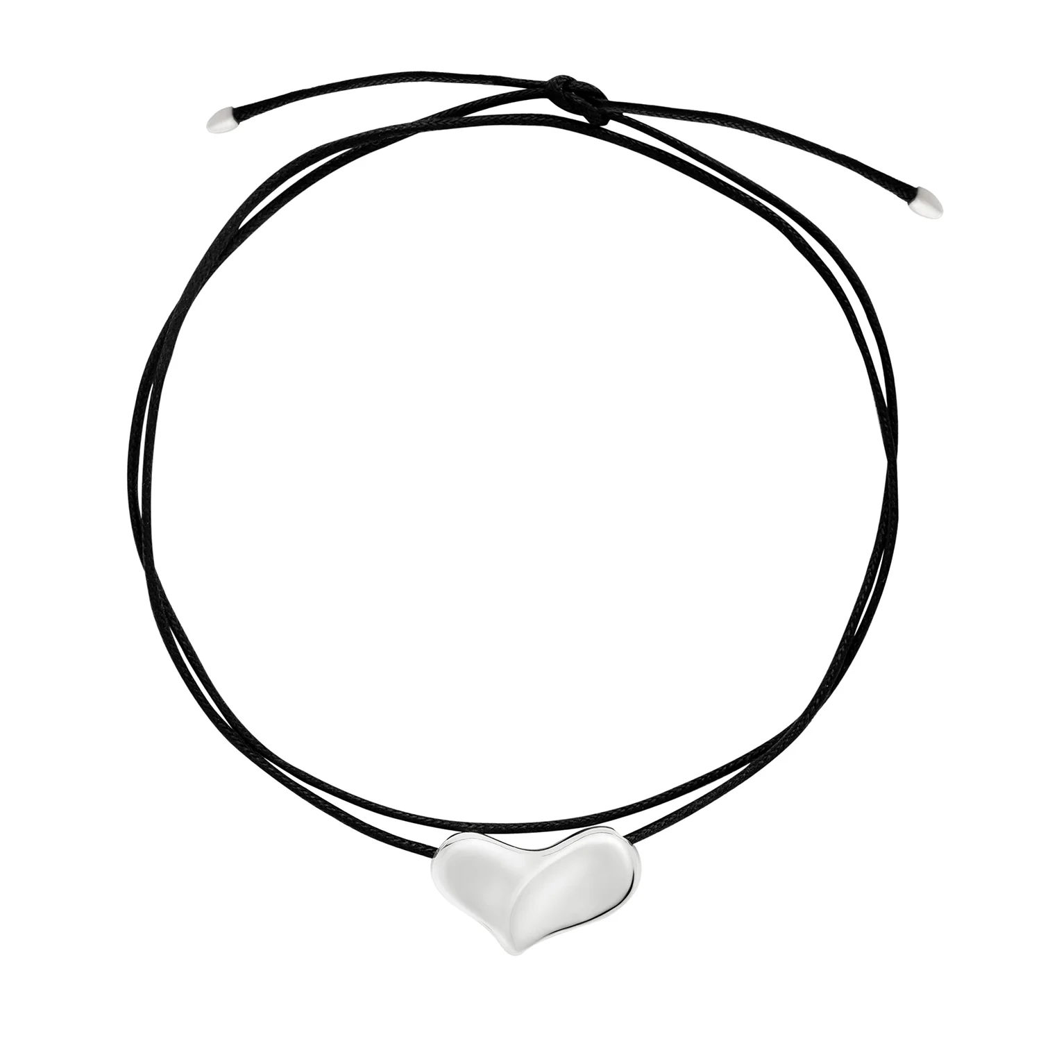 Image of Large Puff Heart Cord Necklace