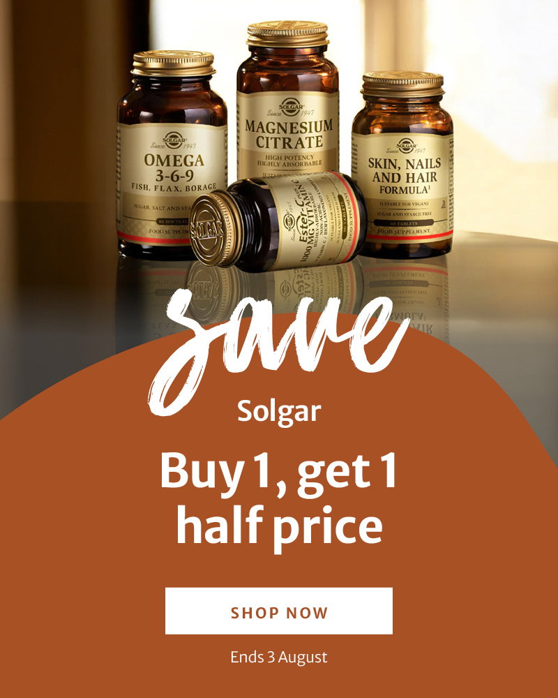 Buy 1, get 1 half price on Solgar