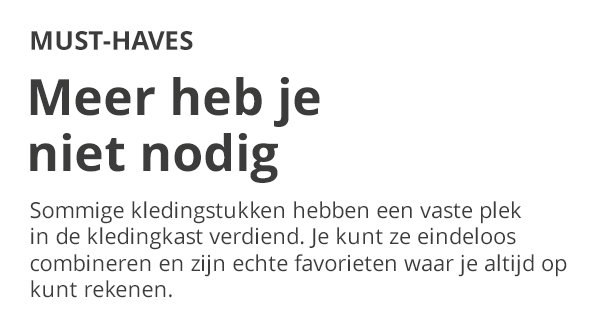 Meer heb je niet nodig: onze must-haves zijn er