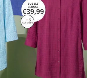 Blouse, bubble-kwaliteit, overhemdkraag, 3/4-mouwen