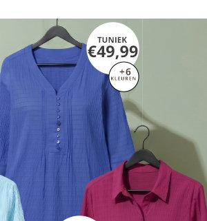 Tuniek, bubble-materiaal, 3/4-mouwen