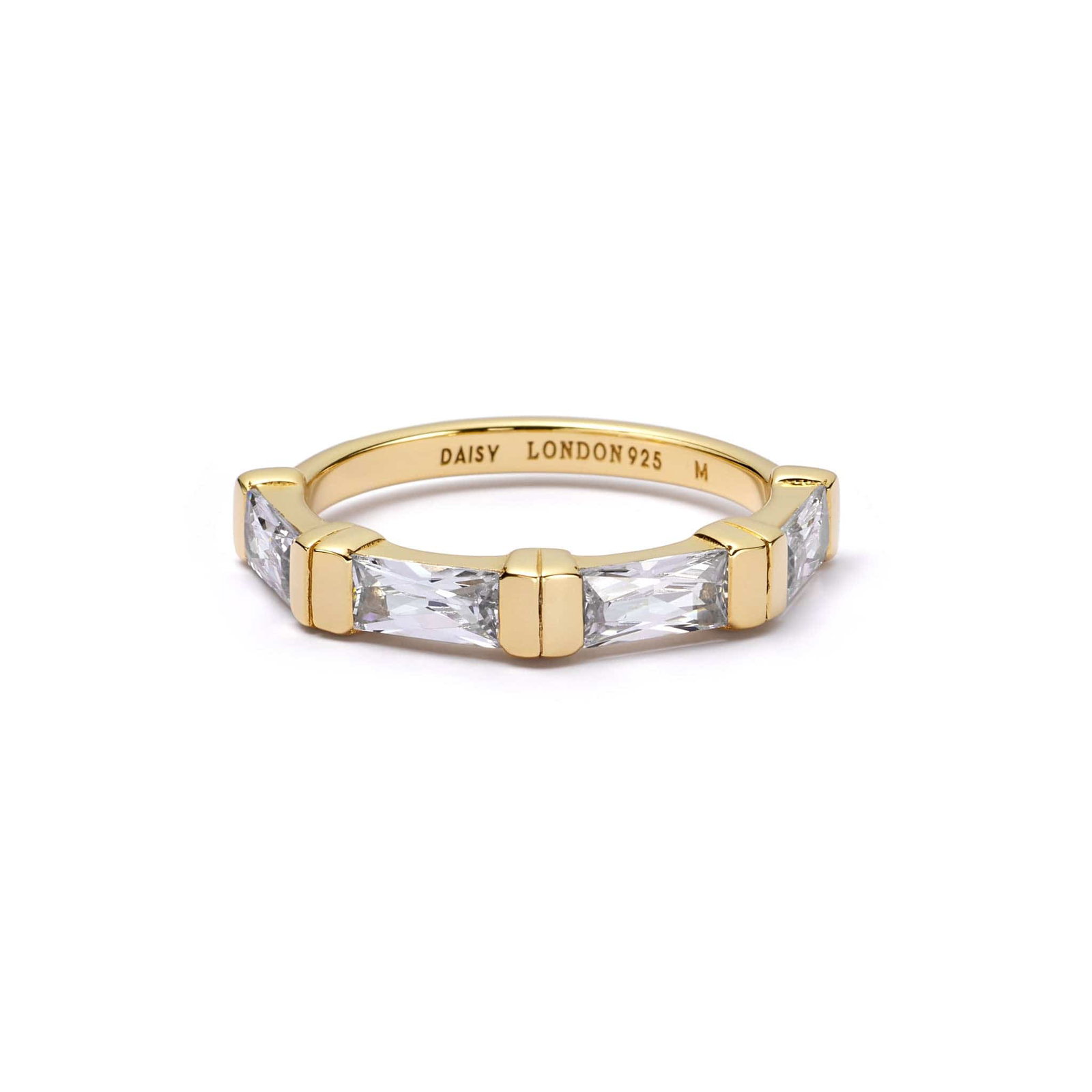 Image of Polly Crystal Stacking Ring 18ct Gold Plate