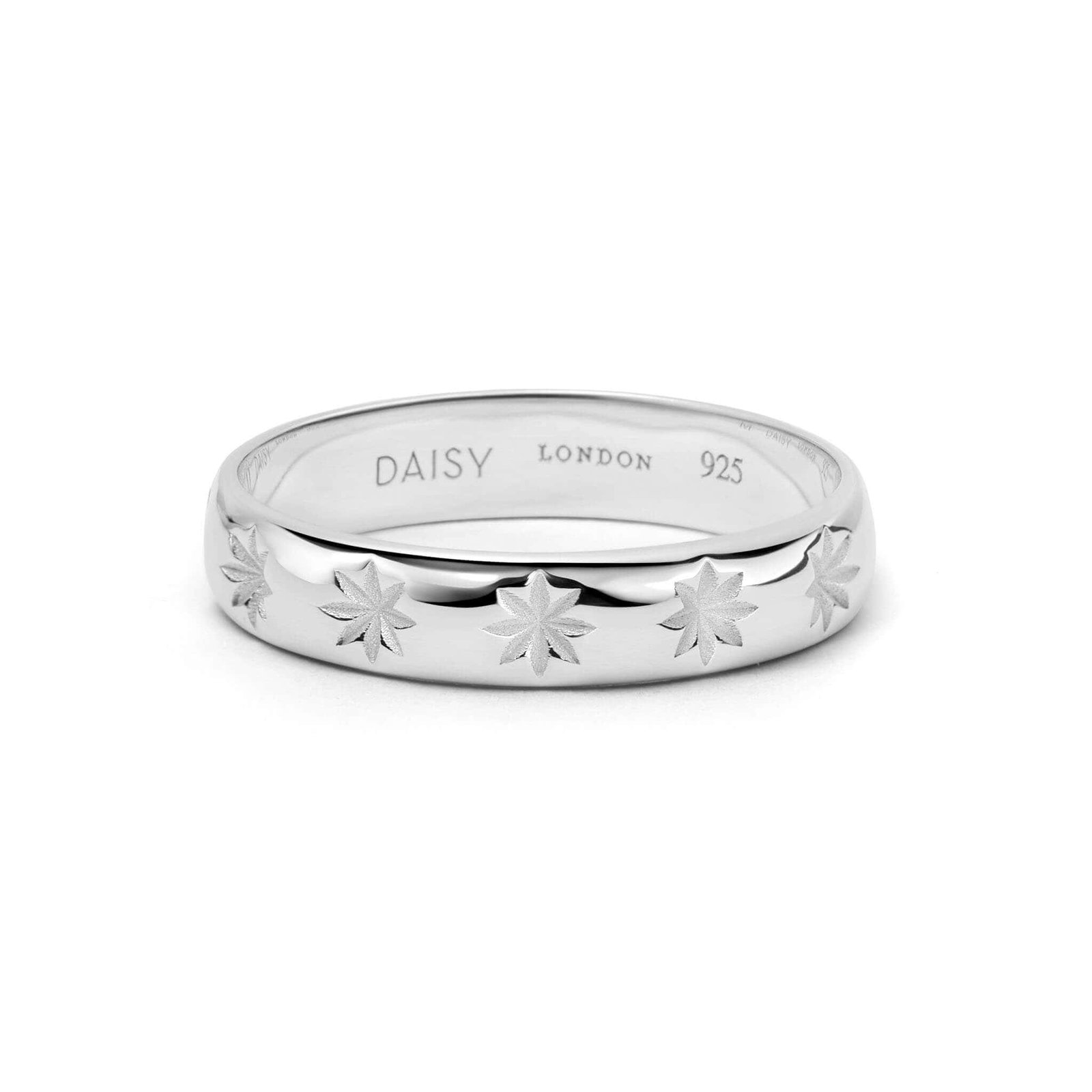 Image of Star Engraved Stacking Ring Sterling Silver