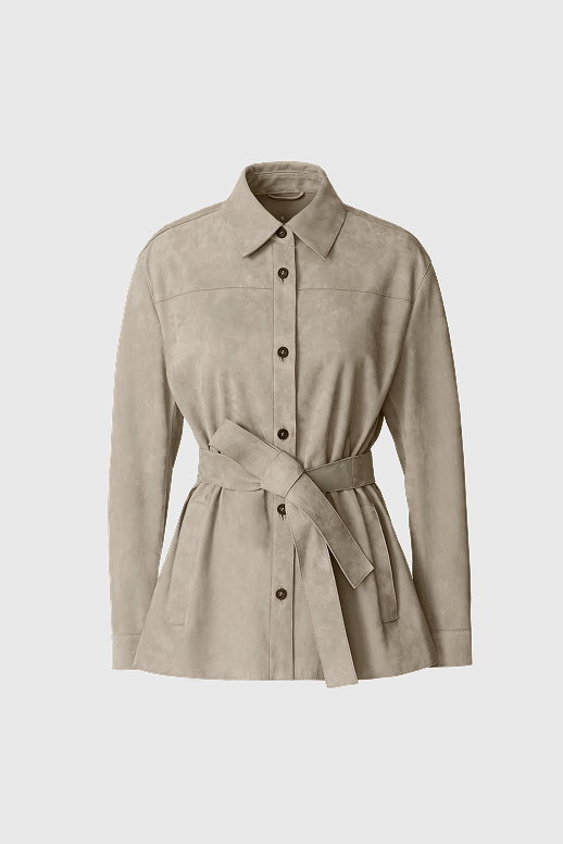 AZALIA-SU Belted Suede Shirt Jacket