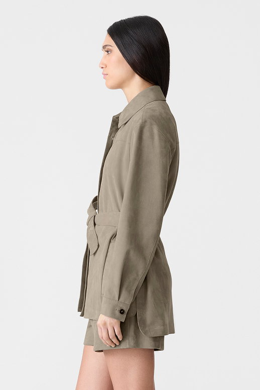 AZALIA-SU Belted Suede Shirt Jacket