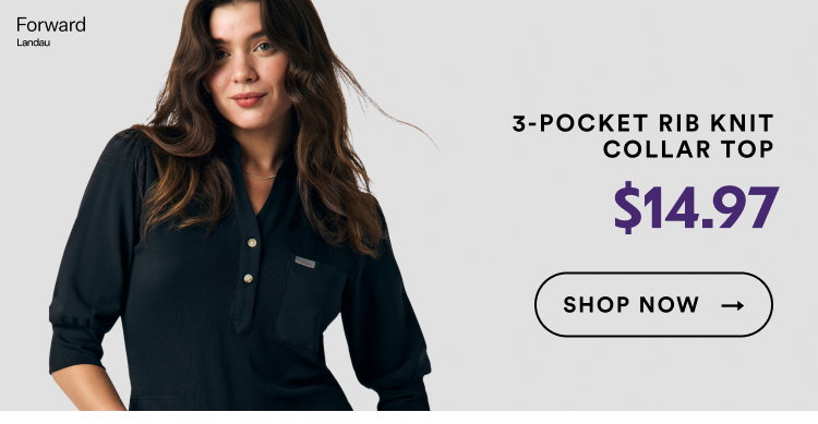 3-Pocket Rib Knit Collar Top | $14.97 | Shop Now