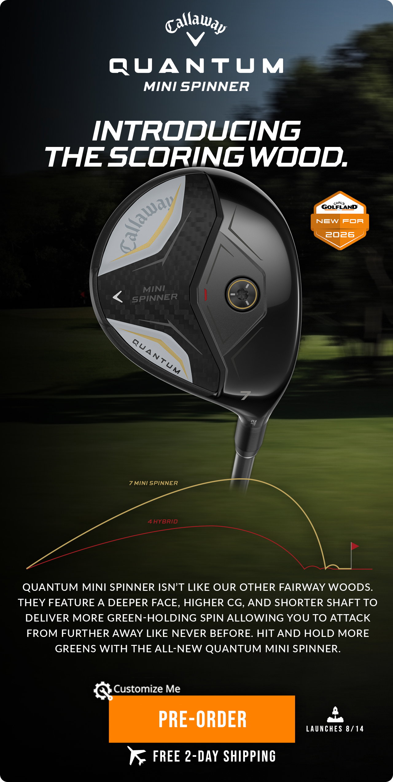 NEW | Callaway Quantum Mini Spinner Fairway Wood