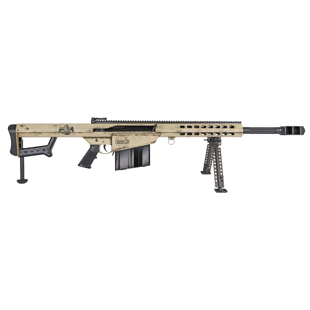 Image of Barrett MODEL 82A1 America 250 Series Anniversary 50 BMG 20" 1:15 Bbl Rifle w/RMJ Tactical Patriot Tomahawk, Challenge Coin, & Pelican Case 20152