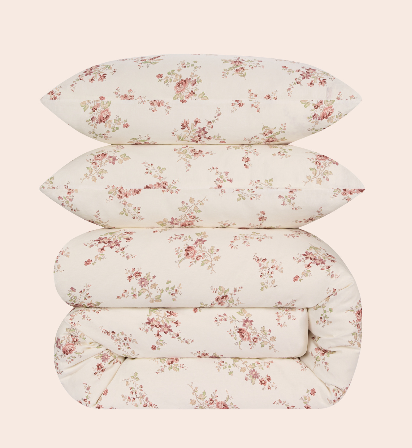 Dusty Pink Heirloom Rose Linen Blend Duvet Cover