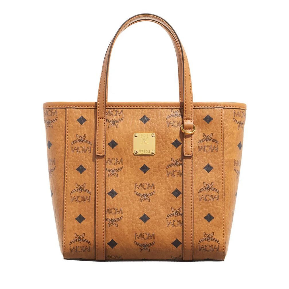 Mcm Toni Vi Shopper Mni Co Cognac Tote