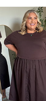 Chocolate Brown 2-In-1 Poplin Midi Dress