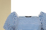 Blue Stripe Puff Sleeve Dress