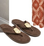 Chocolate Brown Hammered Disk Sandals In Extra Wide EEE Fit