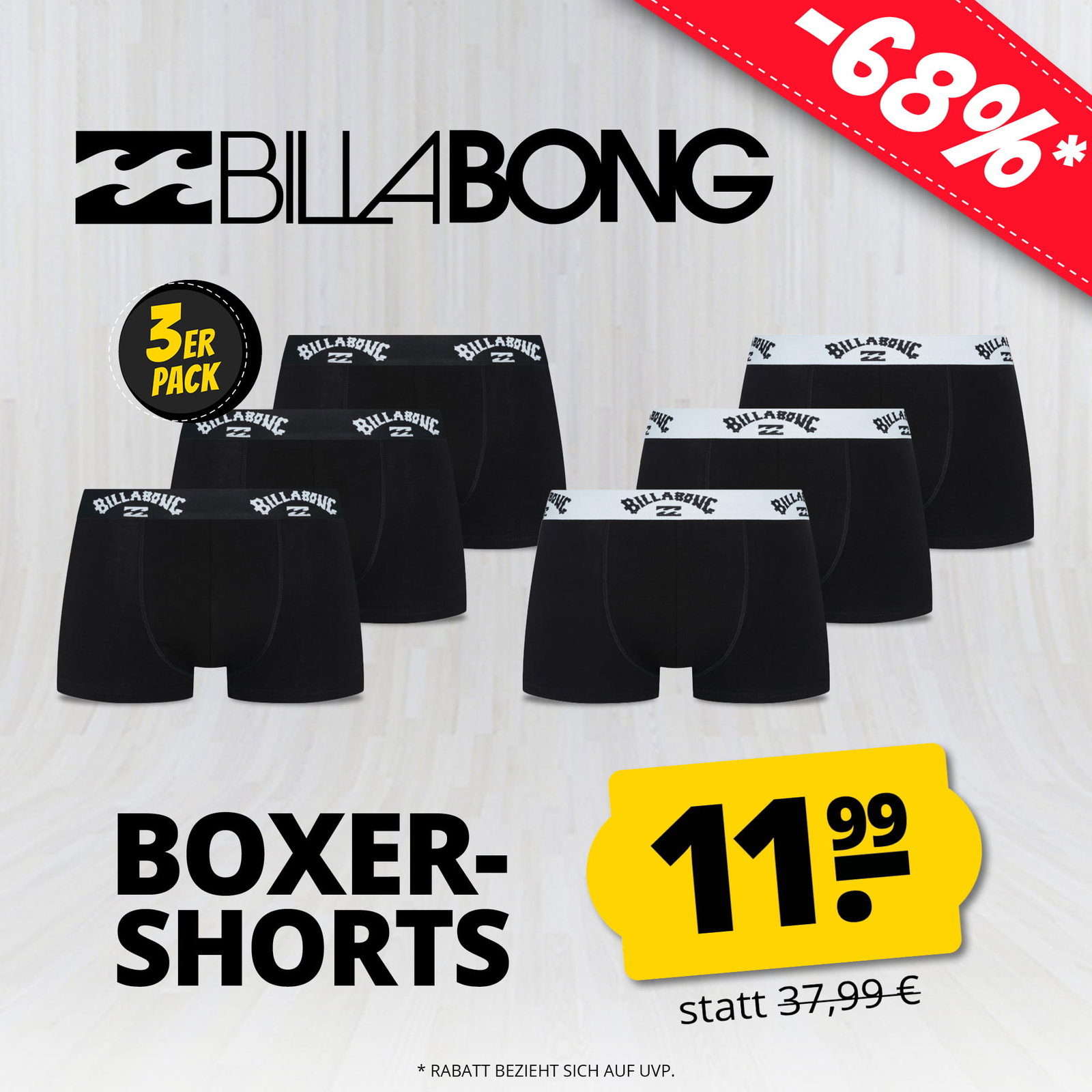 Billabong Herren Boxershorts 3er-Pack