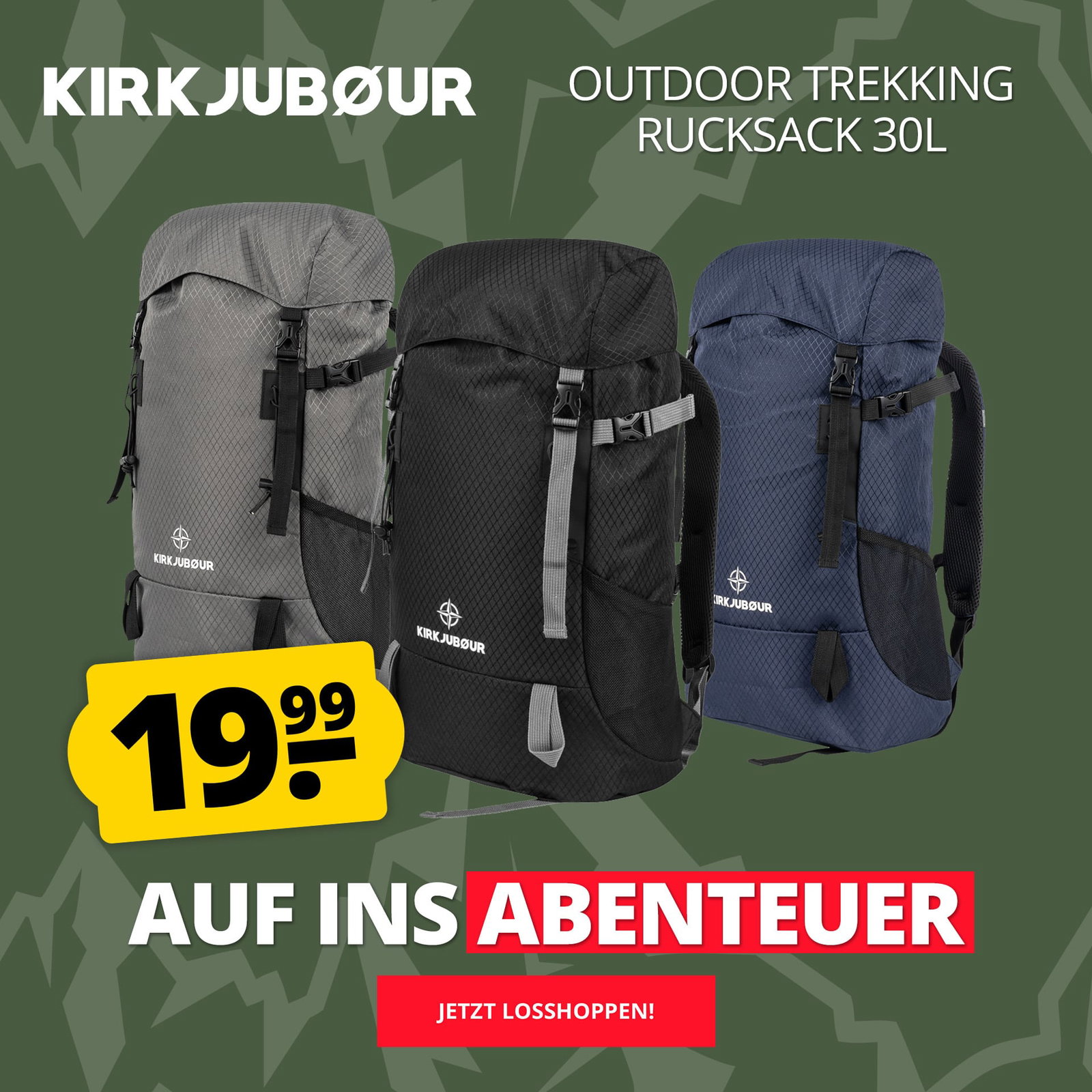 KIRKJUBØUR® Premium Outdoor Trekking Rucksack