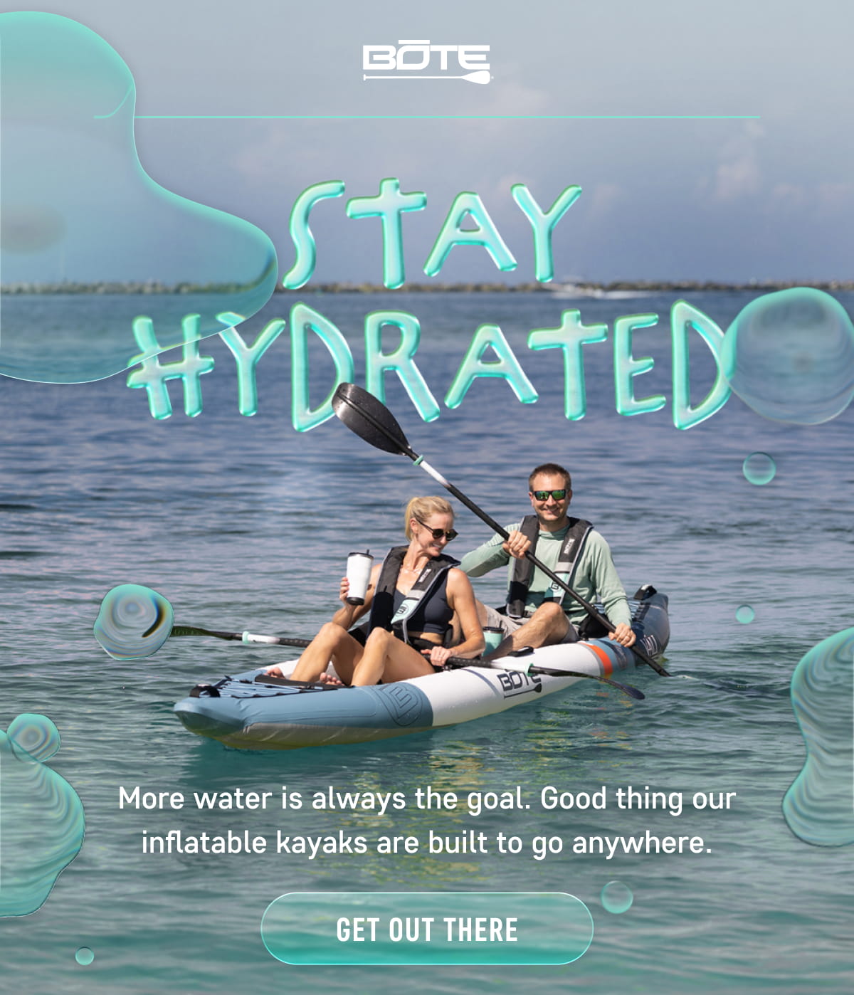 Get out there with our inflatable kayaks.