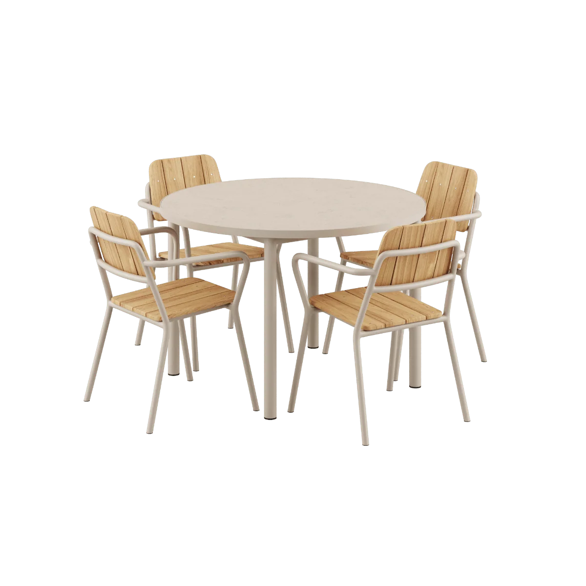 Image of Kirra Dining Table Ø110 Ceramic & 4 Kirra Patio Chair