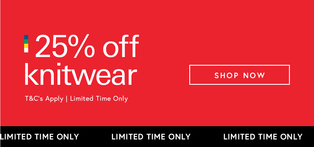 25% off knitwear