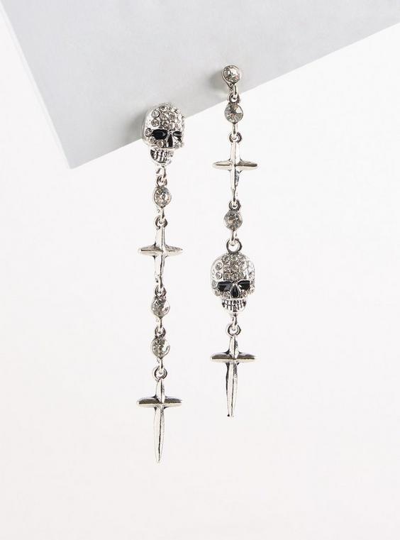 Skull Linear Earrings