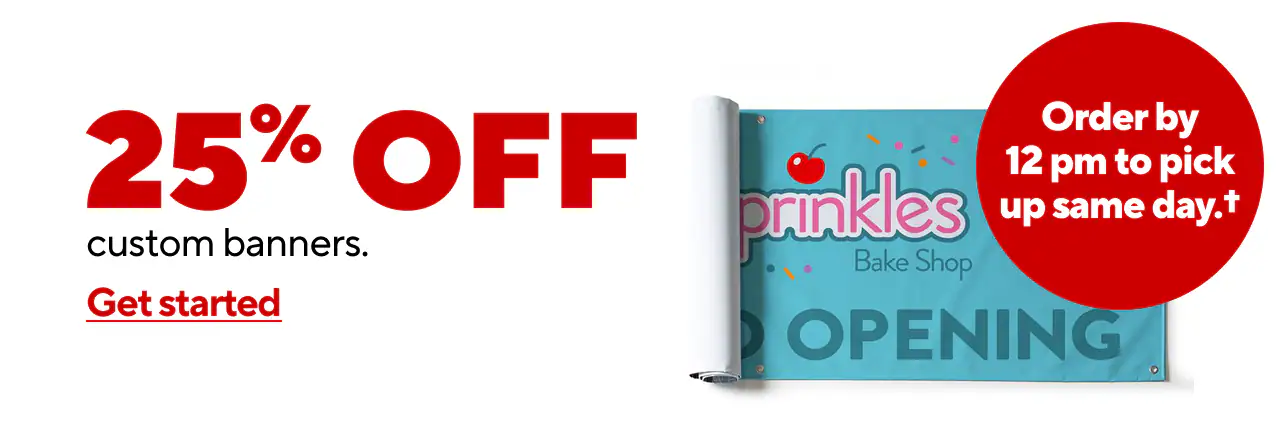 25% off Custom Banners