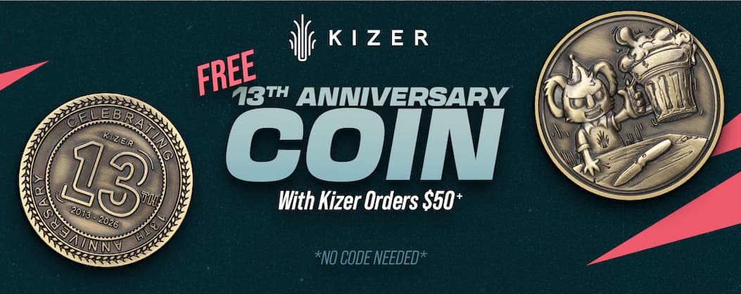FREE Kizer 13th Anniversary Coin With Kizer Orders $50+