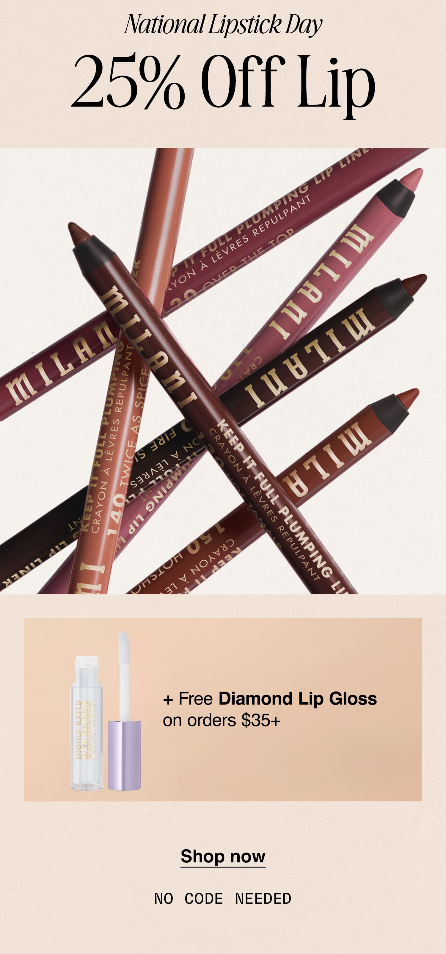 25% off lip 