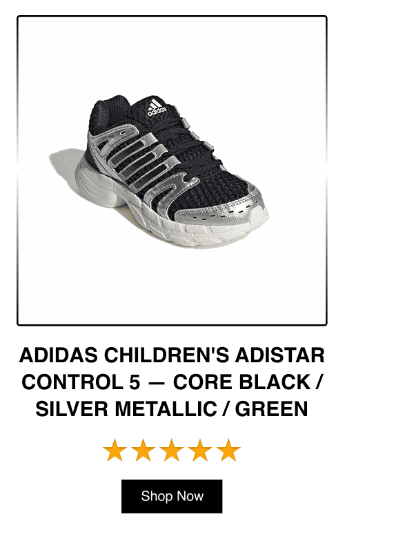 Adidas Childrens Adistar Control 5 - Core Black / Silver Metallic / Green