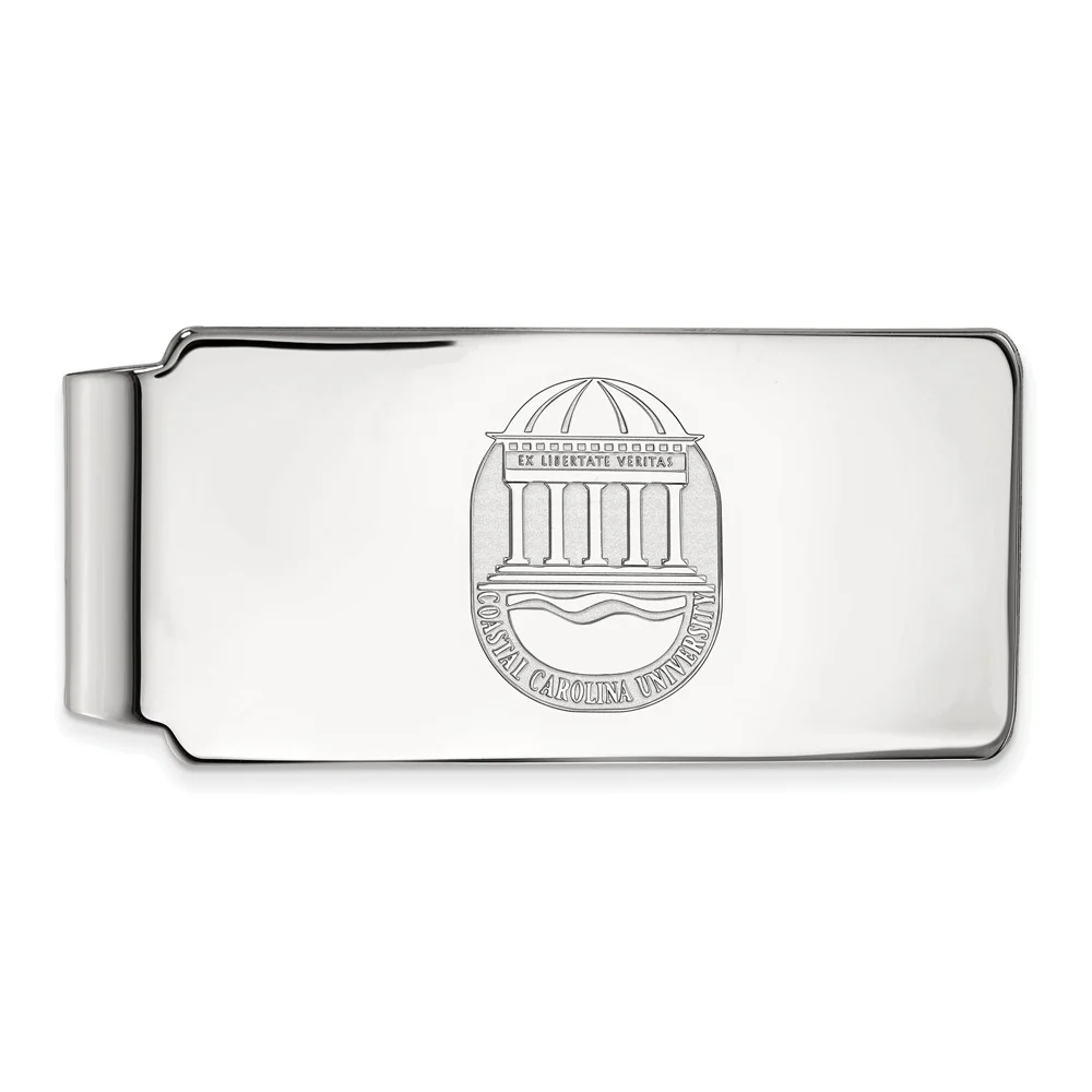 10k White Gold Coastal Carolina U Crest Money Clip